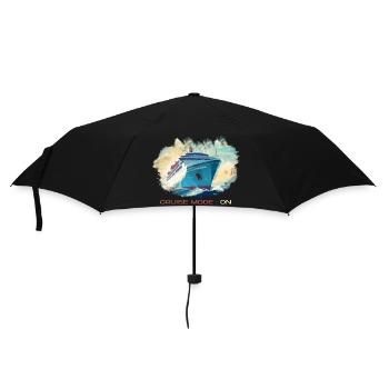 Cruise-Modus Ein | Fans von Kreuzfahrten - Regenschirm (klein) - Schwarz - Vorne