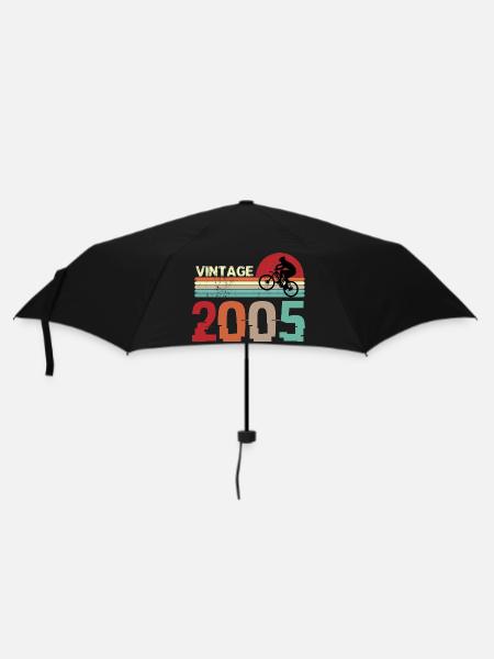 Vintage Birthday rétro sunset design - Parapluie standard - noir