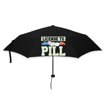 License To Pill Pharmacy Pharmacist - Regenschirm (klein) - Schwarz - Vorne