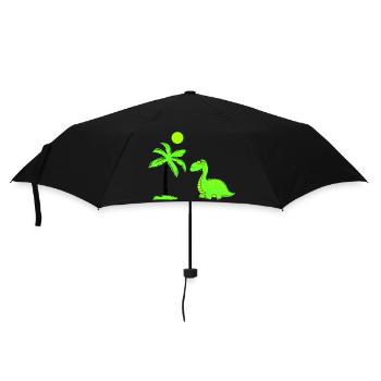 dinosaurier palme 02 - Regenschirm (klein) - Schwarz - Vorne