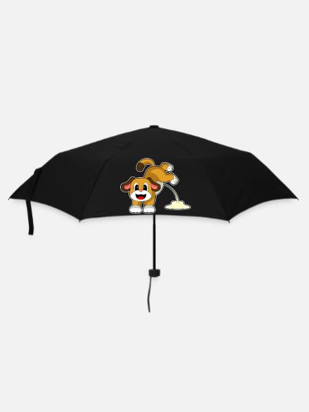 Hund Toilette - Regenschirm (klein) - Schwarz