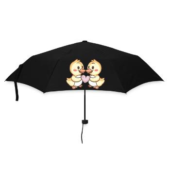 Duck Couple Love Couple In Love - Umbrella (small) - black - Front