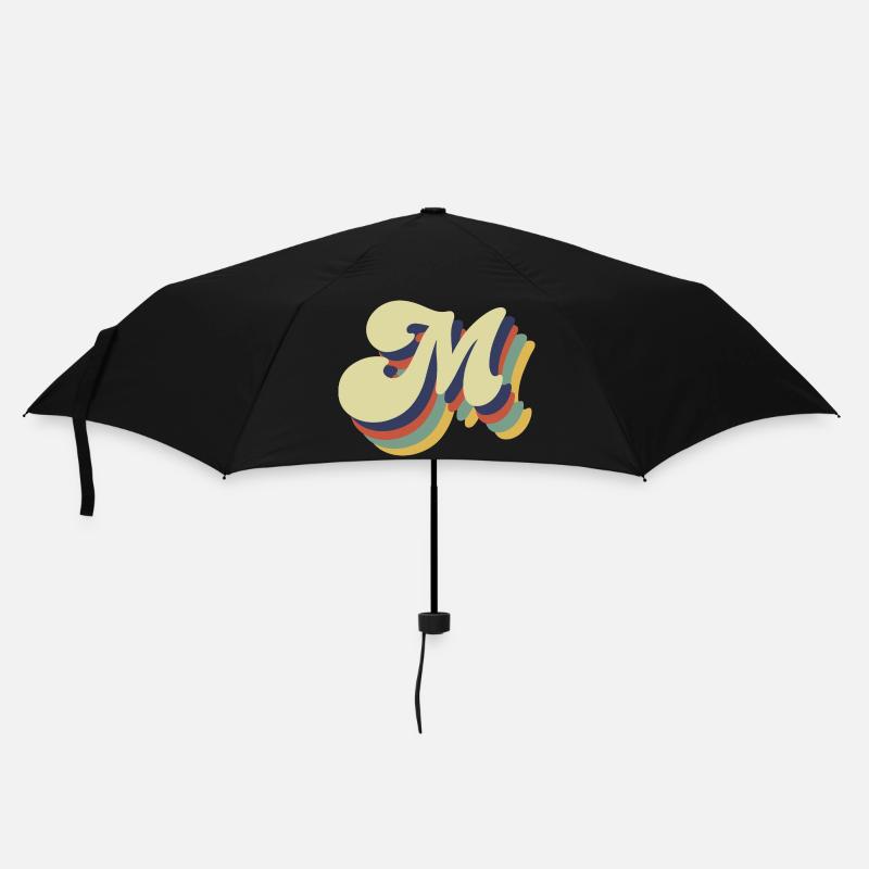 Retro M Letter - Umbrella (small) - black