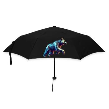 3D Geometric Origami Bear - Umbrella (small) - black - Front