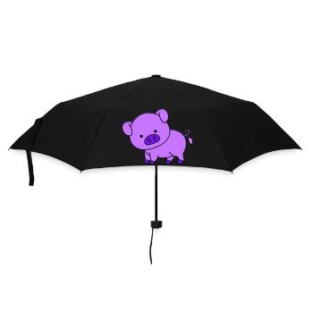 Cochon - Parapluie standard - noir - Devant