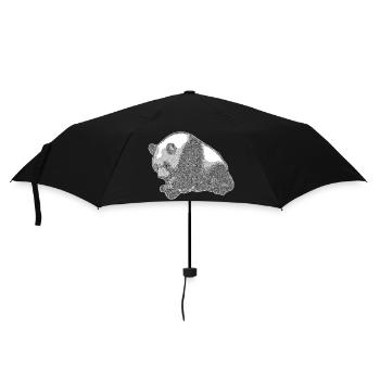 Panda groß - Regenschirm (klein) - Schwarz - Vorne
