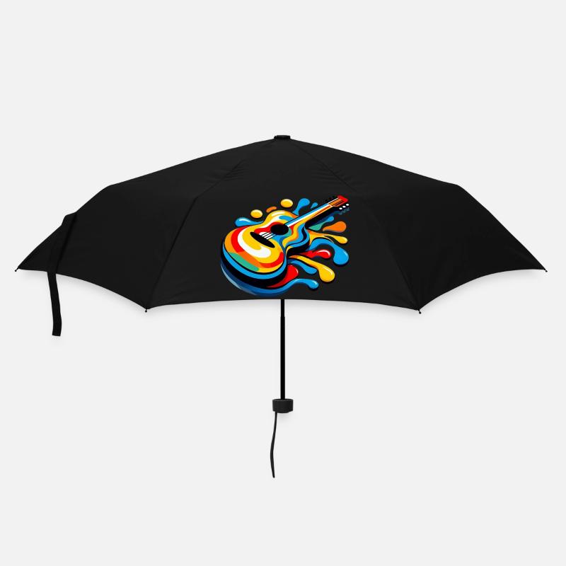 Schmelzende Regenbogen-Gitarre - Regenschirm (klein) - Schwarz