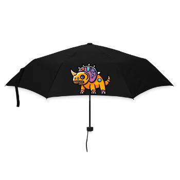 Dinosaure tricératops Halloween Drôle - Parapluie standard - noir - Devant