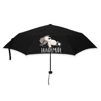 Hundemüde Hund Wortspiel - Regenschirm (klein) - Schwarz - Vorne