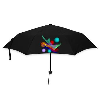 Design mit bicubic waves - Regenschirm (klein) - Schwarz - Vorne