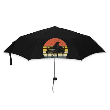 Retro Piano Keys Keyboard Pianist Keyboardist Pian - Umbrella (small) - black - Front