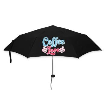 Kaffee-Liebe - Regenschirm (klein) - Schwarz - Vorne
