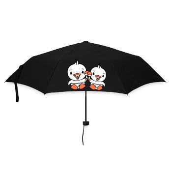 2 Ducks Babies Baby Kids Pacifier Diaper Rattle - Umbrella (small) - black - Front