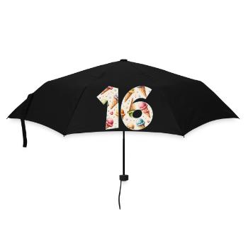 EISCREME NUMMER 16 JAHRE EIS 16. GEBURTSTAG - Regenschirm (klein) - Schwarz - Vorne
