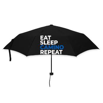 Eat sleep Camino Repeat | Jakobsweg, Pilgern - Regenschirm (klein) - Schwarz - Vorne