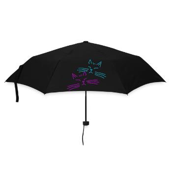 Cat Cats Retro Vintage Party - Umbrella (small) - black - Front