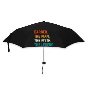 Barber Myth Legend Shirt - Regenschirm (klein) - Schwarz - Vorne