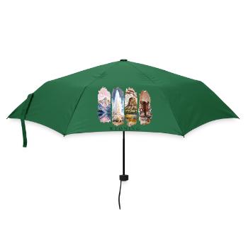 Wyoming USA Tour – Nature, Adventure, Yellowstone - Umbrella (small) - bottlegreen - Front