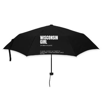 Wisconsin Girl Typo Motif - Umbrella (small) - black - Front