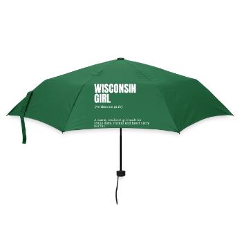 Wisconsin Girl Typo Motif - Umbrella (small) - bottlegreen - Front