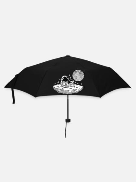 Astronaut Hund Bulldog Space - Regenschirm (klein) - Schwarz