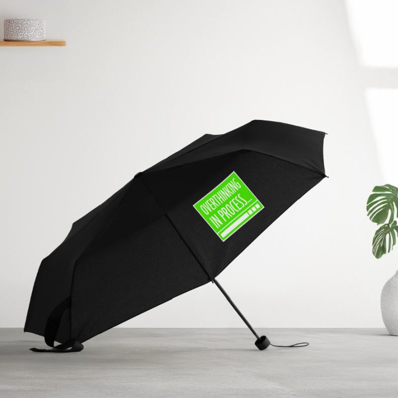 Overthinking In Process Funny Brooding Saying Logo Umbrella (small)