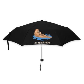 Otter Duo : Laisse Aller avec le Courant - Parapluie standard - noir - Devant