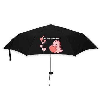 Heartfelt Dino Hug - Umbrella (small) - black - Front