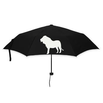 Silhouette de Lion au clair de lune - Parapluie standard - noir - Devant