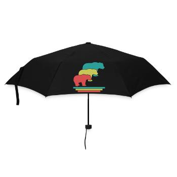 Bären Silhouette Retro Style - Regenschirm (klein) - Schwarz - Vorne
