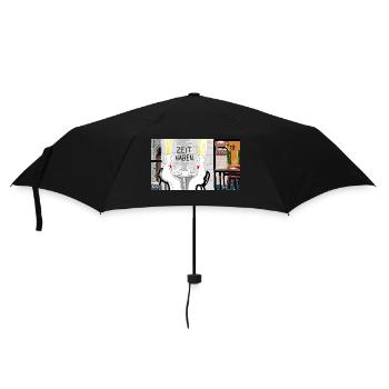 Zeit haben. - Regenschirm (klein) - Schwarz - Vorne