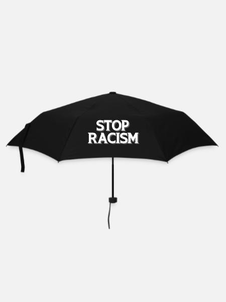 Stop Racism white - Umbrella (small) - black