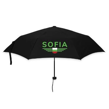 Sofia Design – Stolz auf Bulgariens Hauptstadt - Regenschirm (klein) - Schwarz - Vorne