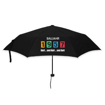 Baujahr 1957 - läuft und läuft und läuft - Regenschirm (klein) - Schwarz - Vorne