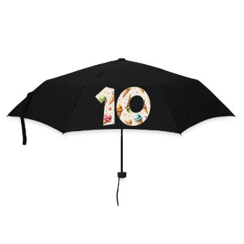 EISCREME NUMMER 10 JAHRE EIS 10. GEBURTSTAG - Regenschirm (klein) - Schwarz - Vorne