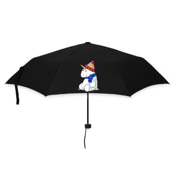 Unicorn snowman cartoon - Umbrella (small) - black - Front