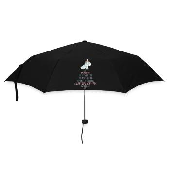 lustiger Spruch - Regenschirm (klein) - Schwarz - Vorne
