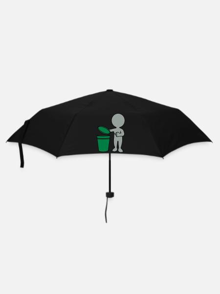 Mülleimer mann 3c - Regenschirm (klein) - Schwarz