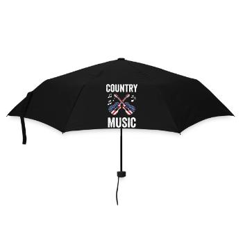 Country Music American Flag USA Guitar Musician - Umbrella (small) - black - Front