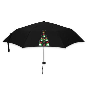 Amoureux des animaux drôle de grenouille arbre de Noël vacances - Parapluie standard - noir - Devant