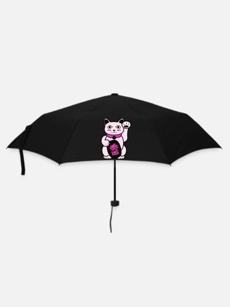 Maneki Winkekatze - Regenschirm (klein) - Schwarz