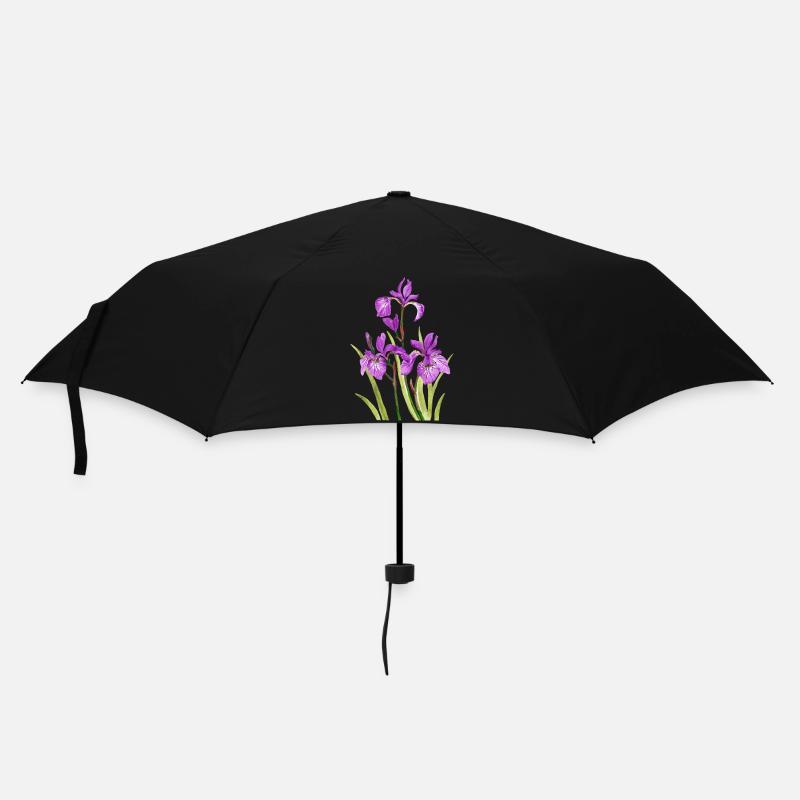 Blumen - Regenschirm (klein) - Schwarz