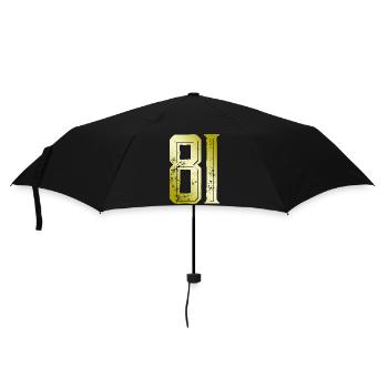 81 Zahl Symbol - Regenschirm (klein) - Schwarz - Vorne