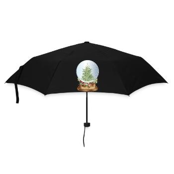 beautiful nostalgic snow globe with Christmas tree - Umbrella (small) - black - Front