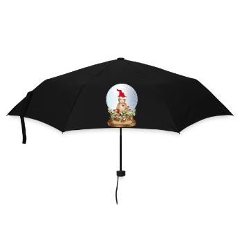 beautiful nostalgic snow globe with teddy bear - Umbrella (small) - black - Front