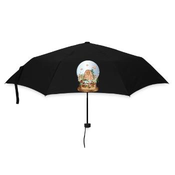 nostalgische Schneekugel mit Wichteltür - Regenschirm (klein) - Schwarz - Vorne