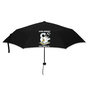Guten Morgen Kaffee Nachteule Geschenk - Regenschirm (klein) - Schwarz - Vorne