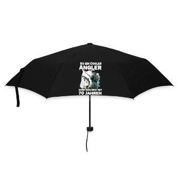70 Geburtstag Angler 70 Jahre Angeln Spruch - Regenschirm (klein) - Schwarz - Vorne