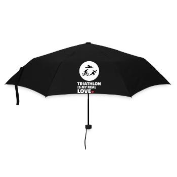 I love triathlon - Umbrella (small) - black - Front
