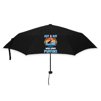 Just a Boy who Loves Puffins - Umbrella (small) - black - Front